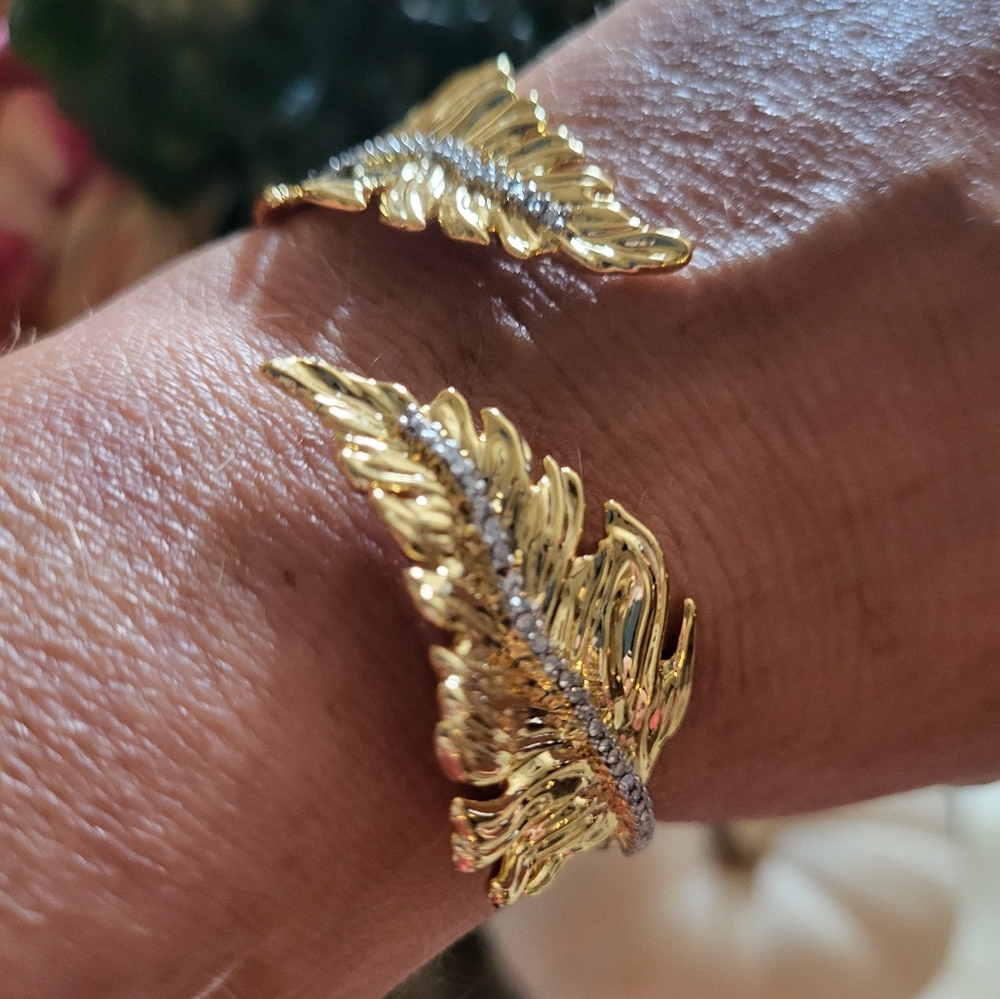 NWOT ALEXIS.BITTAR GOLD CUFF 10k GOLD rhodium plated NWOT - Picture 8 of 13